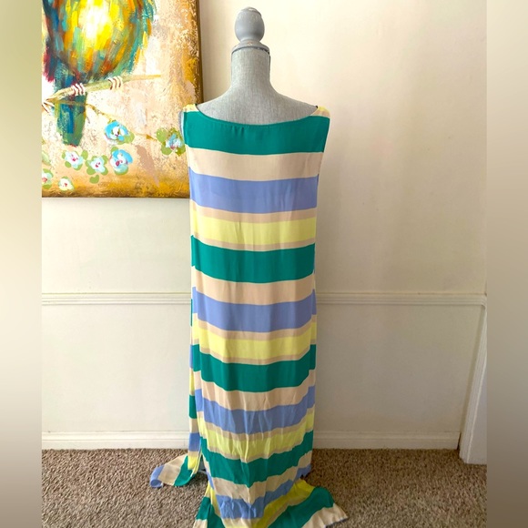 I ❤️ RONSON BLOCKED STRIPE CHIFFON LAYERED SUMMER MAXI DRESS SIZE XL 🌟EUC🌟 - Picture 6 of 13